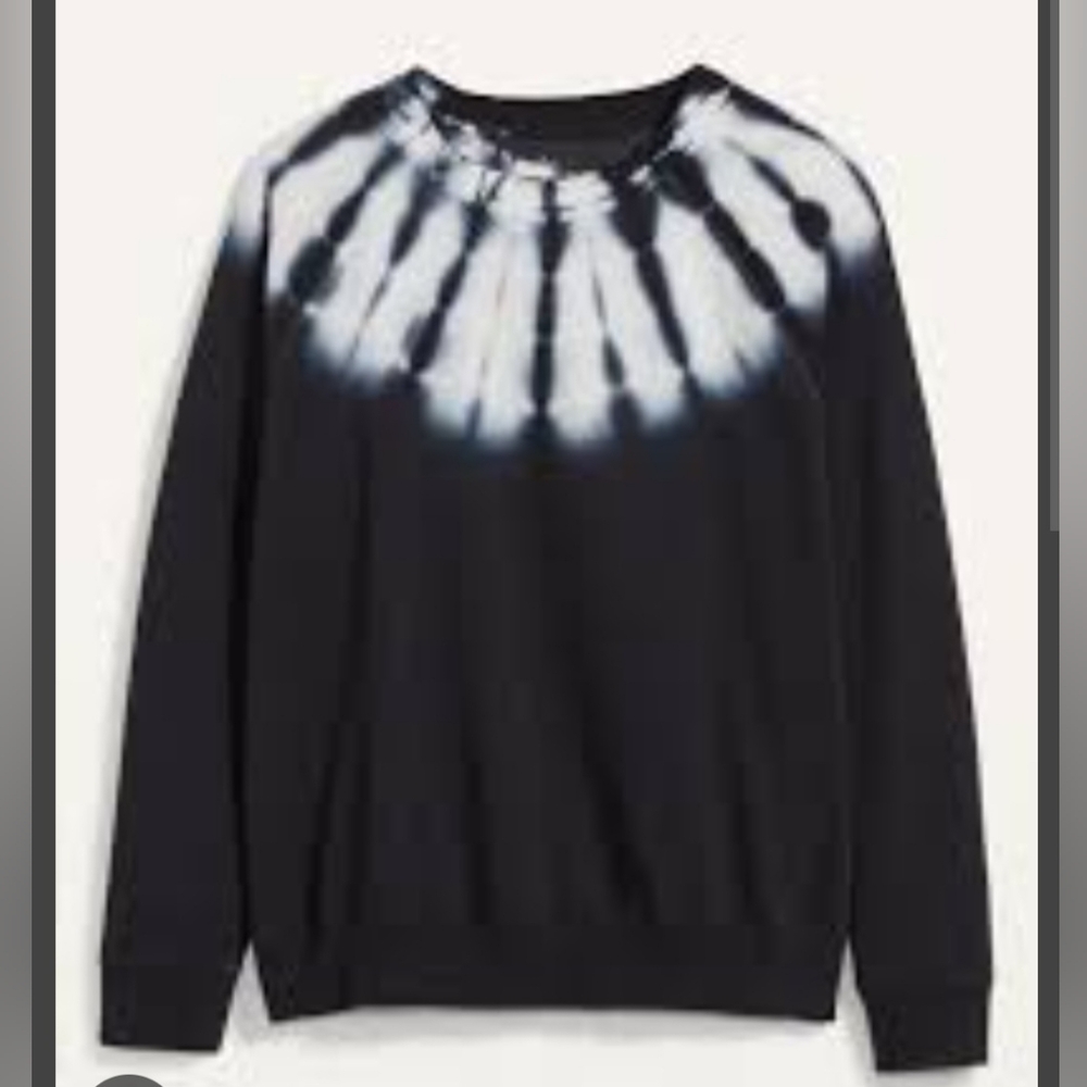 NWOT "Vintage Tye Die" Sweatshirt Crewneck Navy White Women's XL OLD NAVY